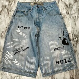 Noiz Custom Design Jean Short Jorts Graffiti Streetwear Sk8r Punk Edgey Vintage